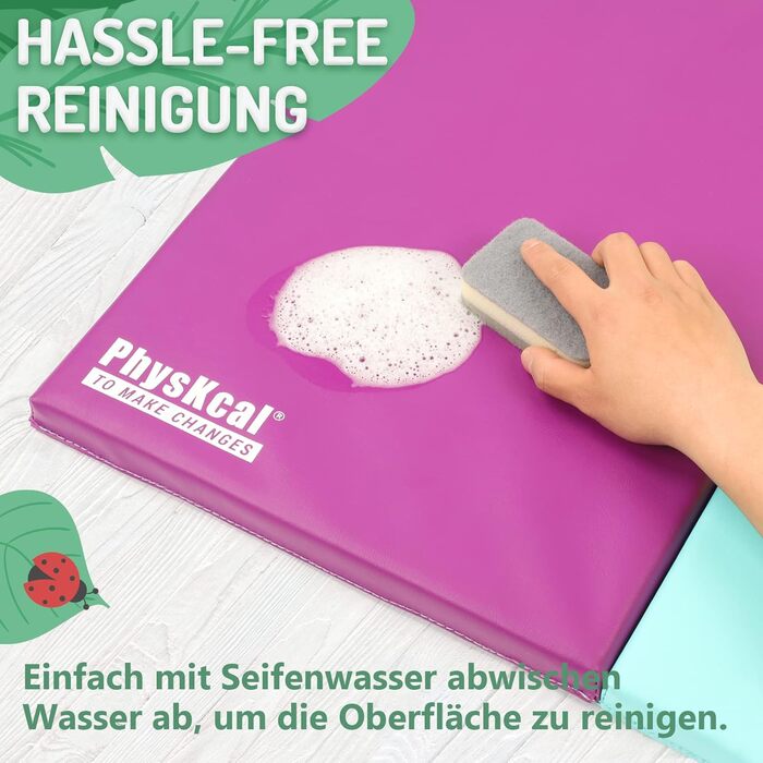 Складаний гімнастичний мат для фітнесу та tumbling 195x75x3 см з ручками, м'який спортивний мат для дітей та активних ігор (Beschwingt)