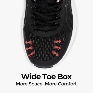 Жіночі кросівки FitVille для ходьби та бігу: широкі, дихаючі, з неслизькою підошвою, чорно-рожеві, 40 EU