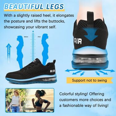 Жіночі кросівки для бігу та фітнесу. Зручні, дихаючі, з амортизацією. Розмір 38 EU, чорно-білі.