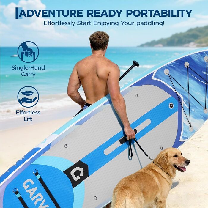 SUP дошка надувна Premium Kleinblau 335x86x15 см з комплектом аксесуарів та кріпленням для камери