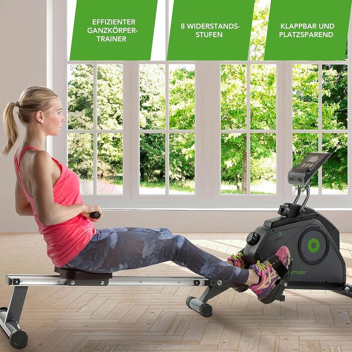 Гребний тренажер Tunturi Cardio Fit R30 для дому, магнітна система гальмування, складаний, компактний
