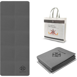Складаний йога-мат MAXYOGA з екологічного TPE, 183×61×0,6 см, нековзний, чорний