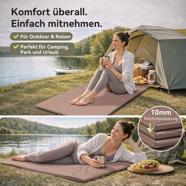 Килимок для йоги FunLife XXL 190x66x10мм: Нековзкий, складаний, для йоги, пілатесу та фітнесу (Колір: Карамель-Абрикос)