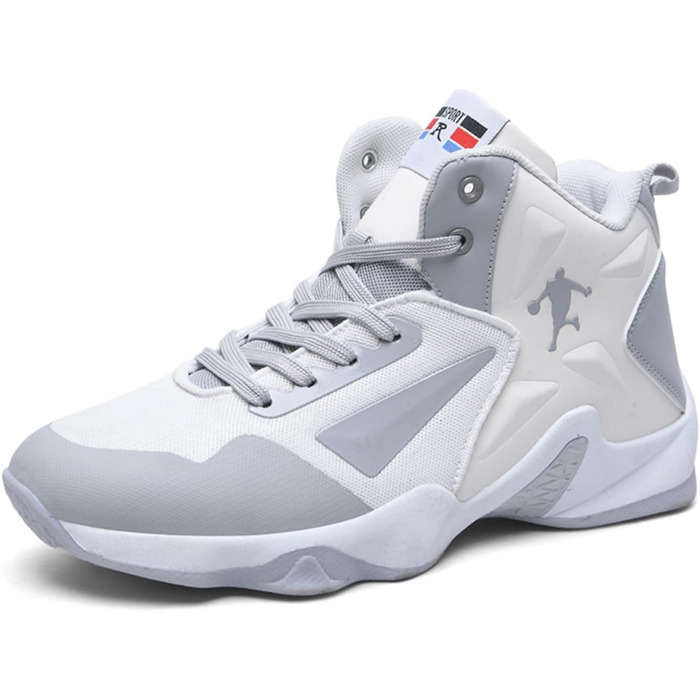 Баскетбольні кросівки High Top з антиковзким покриттям, легкі та зручні, розмір 43 EU, вузька колодка, білі