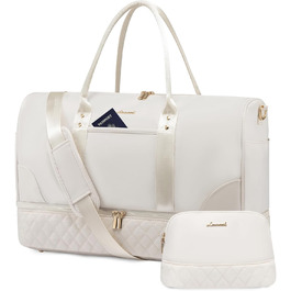 Сумка-мішок LOVEVOOK для подорожей: жіноча дорожня сумка-мішок з відділенням для взуття та мокрих речей, 2 шт. у наборі, 40 л, бежевий колір