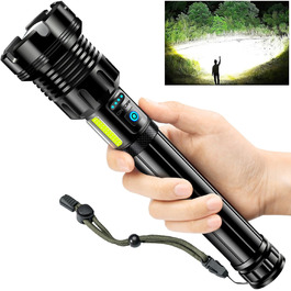 Ліхтар Glarylight LED акумуляторний, 990000 люмен, надпотужний, 24 години роботи, 9 режимів, Zoom, IPX7, водонепроникний, для кемпінгу та надзвичайних ситуацій