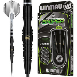 WINMAU Sniper Black професійний вольфрамовий дартс-набір з оперенням і стрижнями