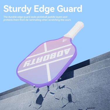 Набір для піклболу: 4 ракетки з графіту, USAPA, преміум-якість, з фацеровою поверхнею та полімерним ядром, 4 м'ячі та сумка, фіолетовий та зелений