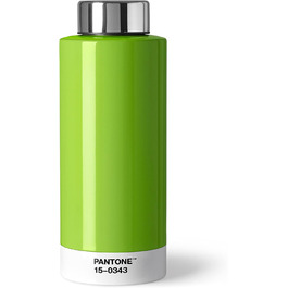 Термос PANTONE із нержавіючої сталі, 500 мл, зелений, подвійні стінки, герметичний, з термофункцією, колір Greenery 15-0343