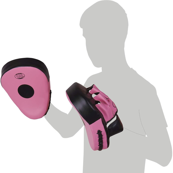 Рожеві лапи для боксу BAY® 'PINK i can...', вигнуті, 2 шт., PU-шкіра, для дівчат, жінок і дітей, тренувальні, для кікбоксингу, карате, тайського боксу