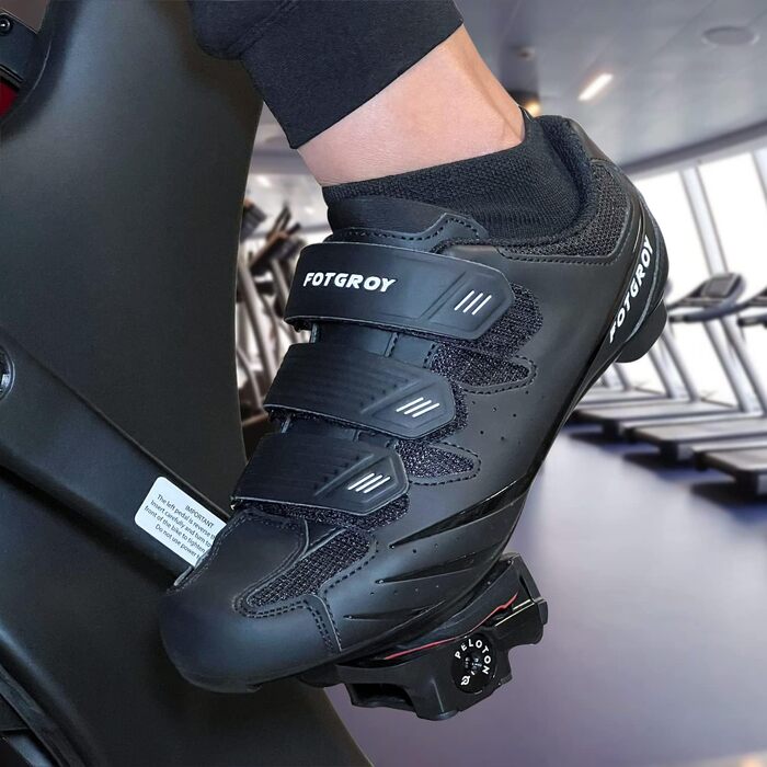 Велосипедні шкарпетки для жінок, шосейні велотуфлі з шипами, сумісні з Peloton SPD ARC Look Delta, унісекс велотуфлі для занять на велотренажері та на відкритому повітрі (37 EU, Чорний)