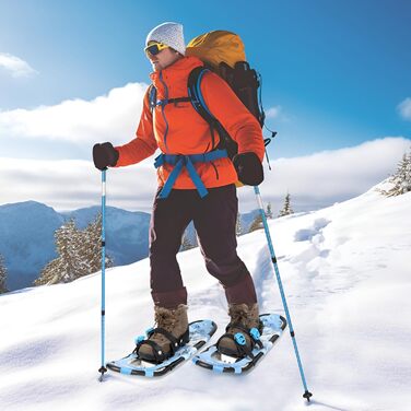 Снігоступи AMBIO для чоловіків, жінок та підлітків, легкі алюмінієві снігоступи з сумкою, зелені, розмір 21 дюйм, вантажопідйомність 32-68 кг