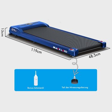 Walkingpad Laufband BLACK LORD SL9 - біговий доріжка, портативна, до 16 км/год, нахил до 9%, LED-дисплей, Bluetooth, для дому та офісу