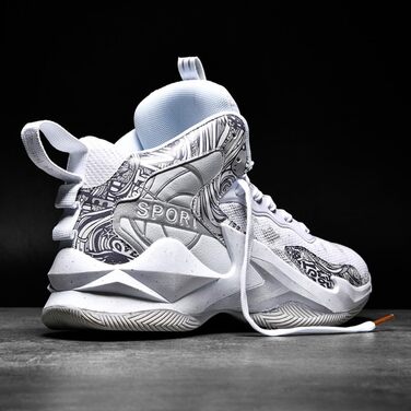 Баскетбольні кросівки для чоловіків та жінок. Легкі спортивні кросівки для ходьби, бігу та занять спортом. Зносостійкі, з антиковзкою підошвою. Розміри 36-45 EU, 38 EU. Кольори: білий, сірий.