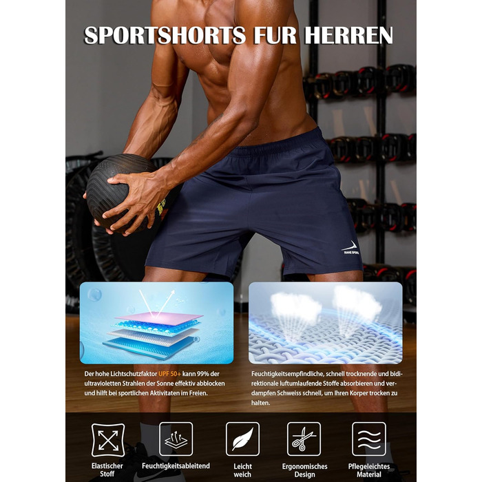 Шорти спортивні чоловічі з кишенею на блискавці – бавовна, дихаюча тканина, ідеальні для прогулянок, фітнесу та активного відпочинку (Л)