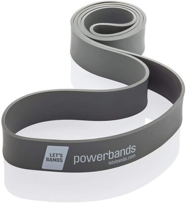 Еспандер Let’s Bands Powerbands MAX для фітнесу, 5 рівнів навантаження, для всього тіла, сірий (ультра сильний), з безкоштовним 60-денним онлайн тренуванням у додатку Lets Bands