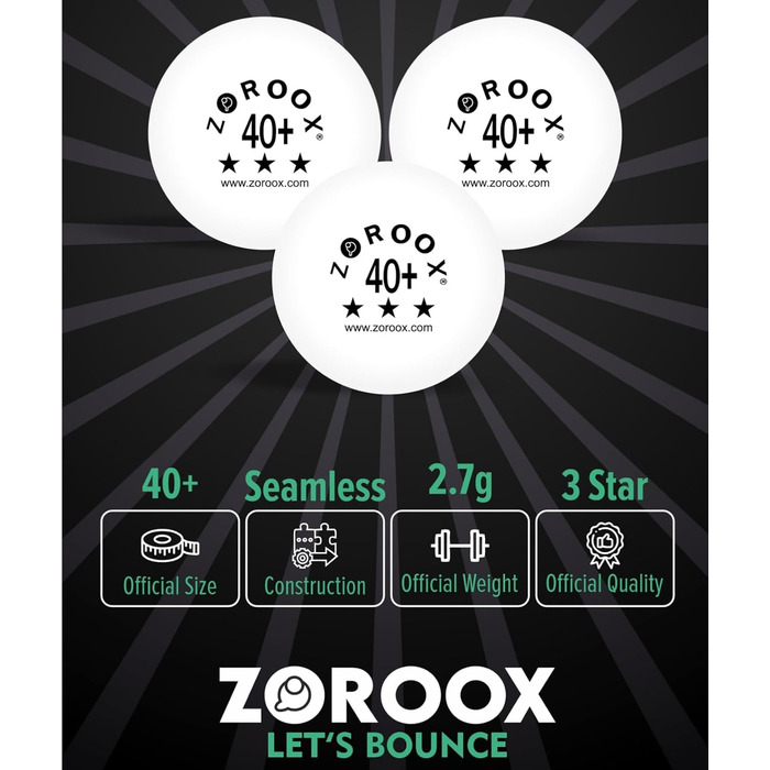 Набір тенісних м'ячів ZOROOX 72 шт. | 40+ | 3 зірки | ABS, для гри в приміщенні та на вулиці