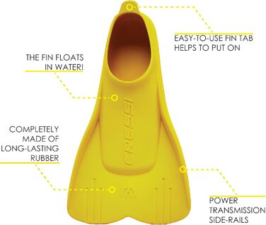 Ласти дитячі CRESSI Mini Light жовті, 34/35 - для плавання, снорклінгу та дайвінгу