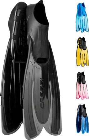 Ласти Cressi Agua Premium саморегулюючі для дайвінгу, апное, снорклінгу та плавання, чорні, розмір 45/46 (довгі)