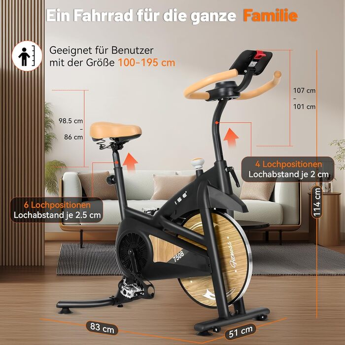 ISE Hometrainer: велотренажер з регульованим магнітним опором, LED-монітором та тримачем для планшета. Макс. вантажність: 130 кг