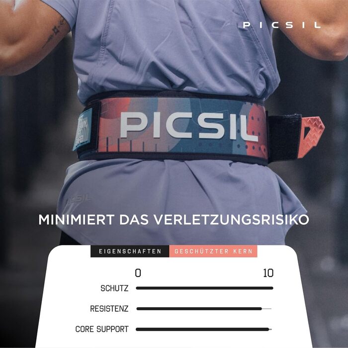Пояс для важкої атлетики PICSIL Lockpro для пауерліфтингу, присідань і тяги, 2 кольори, 4 розміри
