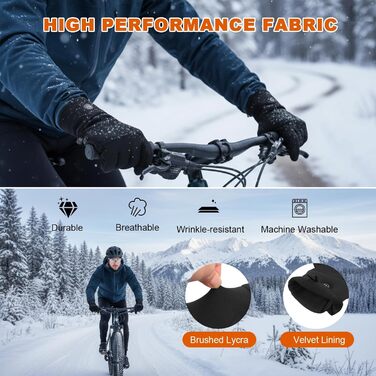 Обогревні рукавички-внутрішні рукавички для чоловіків та жінок, акумулятор 7,4 В, 3 режими нагріву (40-65°C), сенсорний екран, для роботи на відкритому повітрі, зимових видів спорту (XS-S)