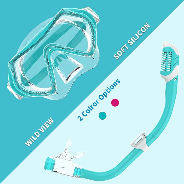 Дитяча маска для снорклінгу та плавання Findway, 180° панорама, HD, анти-запітління, для дітей 4-16 років (B1-Волога зелена комплектація)