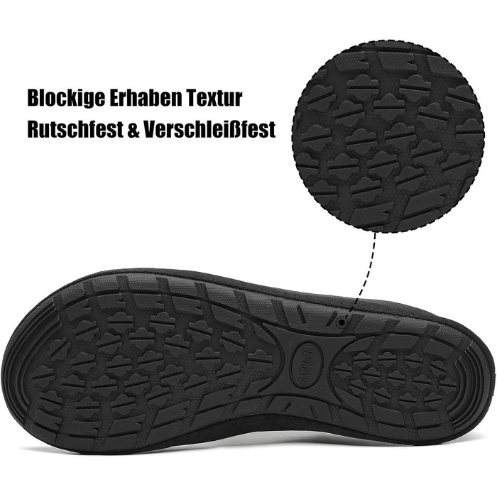 Чоботи для плавання Saguaro: чоловічі та жіночі, легкі, з неопрену, для пляжу, серфінгу, басейну, розмір EU 36-47 (Vanta Schwarz, 46/47 EU)