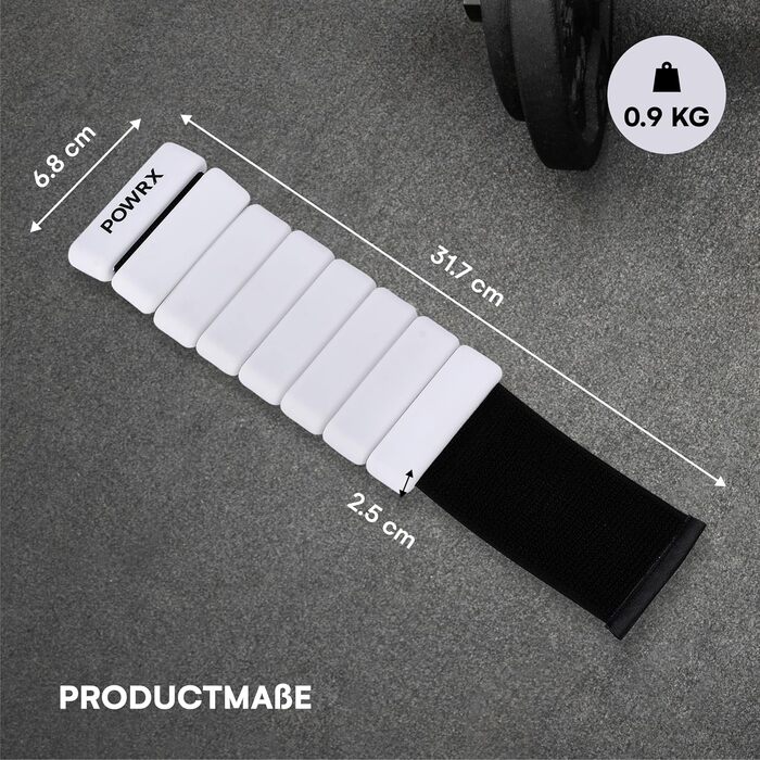 Ваги для зап'ястя PowrX для чоловіків: високоякісний силікон, нержавіюча сталь, зручні, легкі у чищенні, антибактеріальні, для фітнесу, тренувань, подорожей - Білий