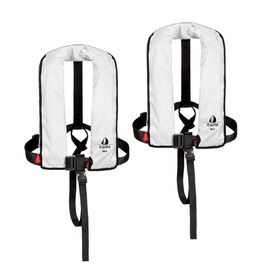 Набір з 2 рятувальних жилетів автоматичні 165N ISO з облямівкою (білі)