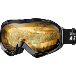 Універсальні лижні окуляри OutdoorMaster OTG з антифогом, 100% UV-захистом, для чоловіків і жінок, підходять для окулярів, для сноуборду та лиж, прозорість VLT65%