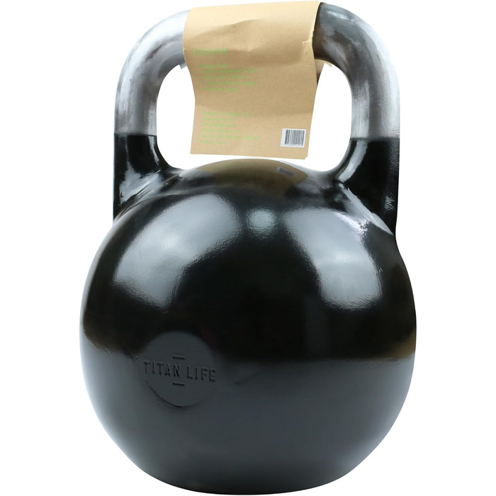 Професійна гиря TITAN LIFE PRO для змагань, сталева, 6 кг, чорна, велика основа