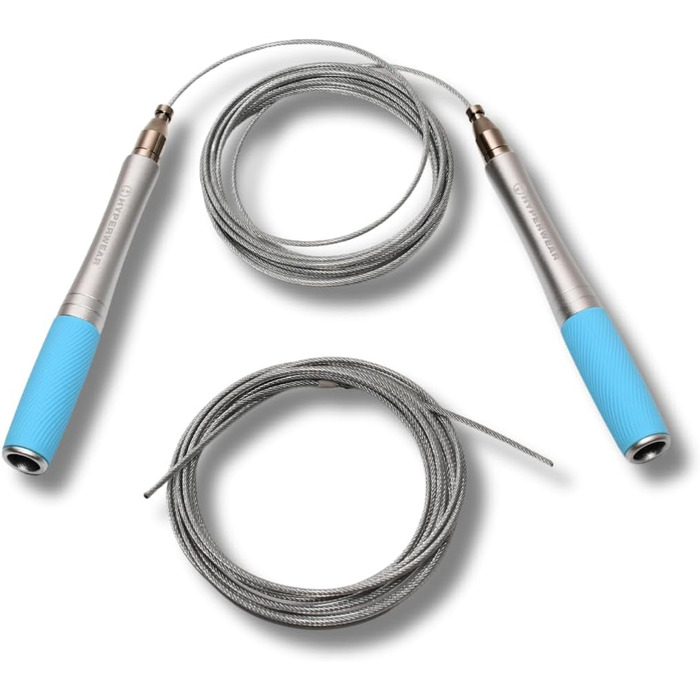 Скакалка Hyperwear Adjustable Speed з запатентованою системою блокування, алюмінієвими ручками з силіконовим покриттям та додатковим тросом для CrossFit, боксу та фітнесу