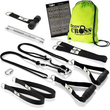 Слінг-тренажер PREMIUM, Made in Germany: комплект для силових тренувань вдома та на вулиці, з дверним кріпленням, планом тренувань та 10-річною гарантією