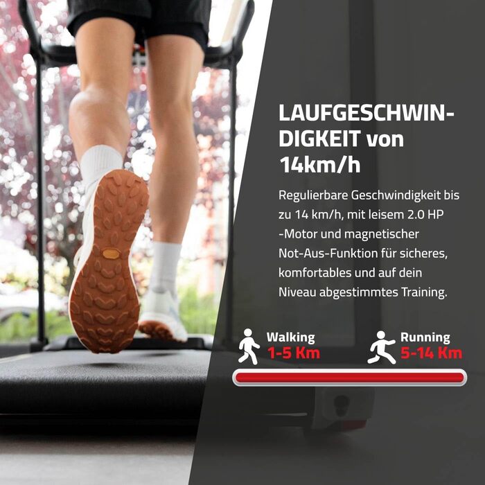 Складана бігова доріжка FITFIU Fitness 4 в 1 з нахилом 9%, швидкістю до 14 км/год, підтримкою APP, датчиком пульсу та тримачем для планшета, компактна Walking Pad MC-160