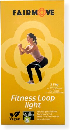 Гумові еластичні стрічки FAIR Move для фітнесу та йоги, 100% натуральний латекс, жовті (легкі, 1,5 кг опору)