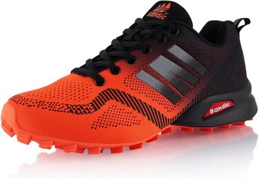 Трекінгові черевики для жінок та чоловіків, дихаючі, для трекінгу та трейлраннінгу, 45 EU, помаранчево-чорні