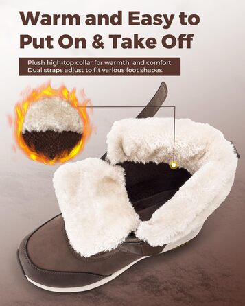 Черевики зимові чоловічі FitVille широкі, теплі, водонепроникні, з підкладкою, короткі, зимові, для вулиці, антиковзаючі (42 EU, коричневі)