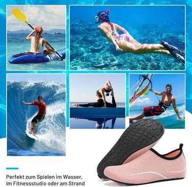 Чоботи для плавання унісекс: легкі, швидковисихаючі, для пляжу, басейну, серфінгу, йоги (43 EU, рожевий)