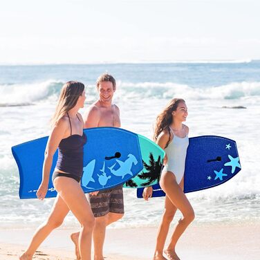 Плавальна дошка RELAX4LIFE з ручкою, нековзна, для дітей та дорослих, XPE/HDPE, висока вантажопідйомність, бодіборд, серфборд