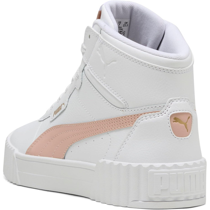 Кросівки PUMA Carina 3.0 Mid для жінок, 39 EU, білий, рожевий кварц, золотий