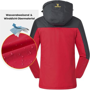 Жіноча куртка: флісова, зимова, водонепроникна, дихаюча, тепла, вітрозахисна, софтшел з капюшоном (S, червона)