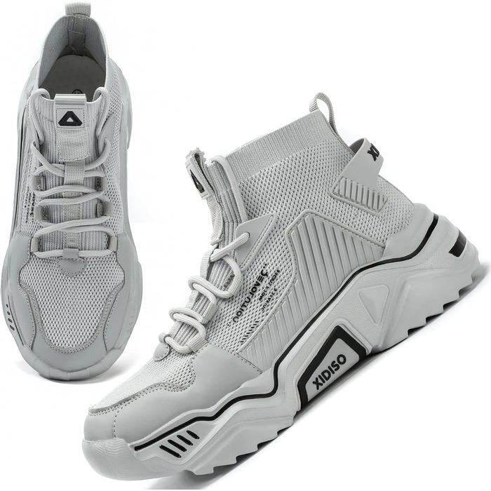 Чоловічі спортивні кросівки FUSHITON для занять спортом, фітнесу та активного відпочинку (43 EU, сірий)