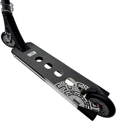 Скутер вілсажний CORE Trick Tretroller 110mm з колесами ABEC 9 для початківців та професіоналів, від 5 років, регульована висота 78-95 см + наліпка Fantic26 (Park CL1 H=86cm, чорний хром)