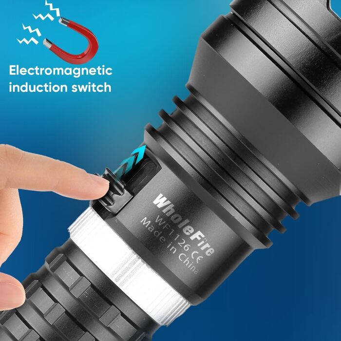 LED-ліхтар для дайвінгу WholeFire XHP70, 10000 люменів, IPX8, 50м, водонепроникний, з акумулятором та зарядним пристроєм