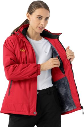 Жіноча зимова куртка YSENTO, водонепроникна, софтшел, тепла, вітрозахисна, для катання на сноуборді та активного відпочинку (червона, L)