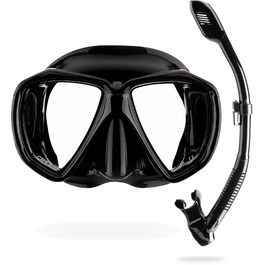 Набір для снорклінгу Cressi Ranger & Dry: маска, трубка, екіпірування, чорний колір