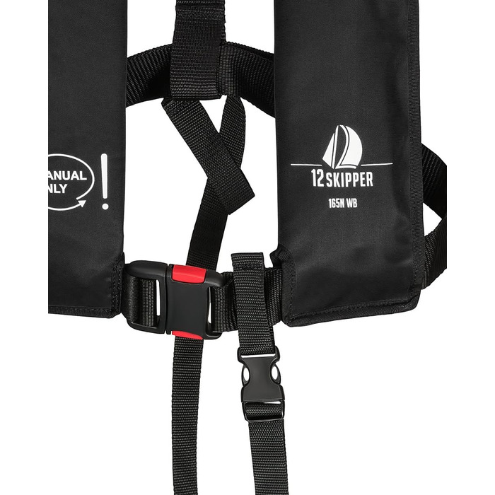 Жилет рятувальний 165N ISO з ручним вивільненням, чорний