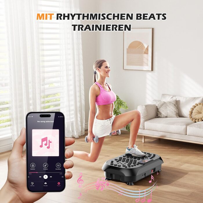 Віброплатформа для фітнесу Sport: 6 програм, для схуднення, м'язів, всього тіла, чорна (51x30.5x12.5 см)