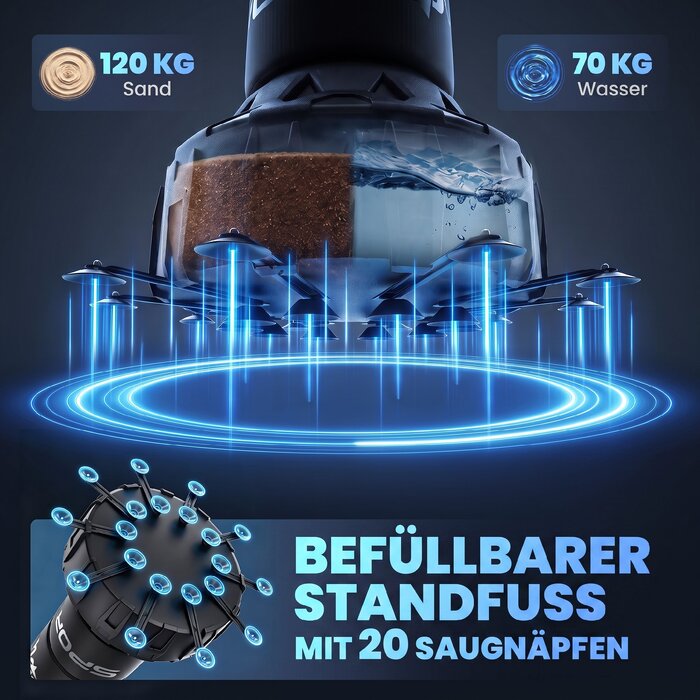 Самостійний боксерський мішок 180 см зі стійкою на присосці, наповнюваною основою та амортизацією, у комплекті з рукавицями